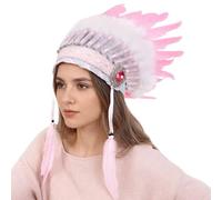 Coiffe indienne colorée avec breloque ethnique réglable pour fêtes à thème et rassemblements