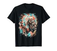 Coiffe Indienne en Plumes de Bison Buffalo T-Shirt