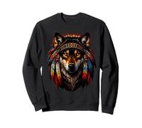 Coiffe Indienne en Plumes de Loup Sweatshirt