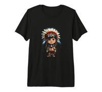 Coiffe Indienne en Plumes pour Enfants garçons T-Shirt Haut de Gamme