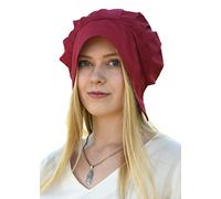 Battle-Merchant Coiffe médiévale à Plis Plats - Femme - Rouge
