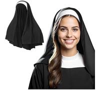 Coiffe Nonne Pour Déguisement Fille ou Femme. Accessoires Costume D’Halloween De Nonne. Chapeau Terreur ou Peur. Voile Pour Hommes.
