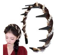 Coiffe Ondulée - Bandeau De Perles Pour Femmes | Bandeau Perlé Pour Filles | Wave Hair Bands | Bandons De La Mode Perle, Peigne à dents de mariée antidérapant Accessoires pour cheveux en perles pour