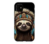Coiffe paresseuse Indienne Indienne Plume Arts Tribaux Coque pour iPhone 11