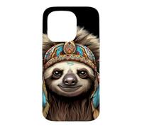 Coiffe paresseuse Indienne Indienne Plume Arts Tribaux Coque pour iPhone 15 Pro