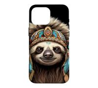 Coiffe paresseuse Indienne Indienne Plume Arts Tribaux Coque pour iPhone 16 Pro Max