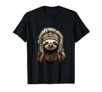 Coiffe paresseuse Indienne Indienne Plume Arts Tribaux T-Shirt