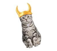 Coiffe pour animal domestique Chats Chiens Halloween Corne Costume L | Sangle à bascule en polyester doux, accessoire de déguisement pour promenade photo
