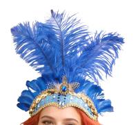 Coiffe Showgirl - 56-58cm Serre-Tête Plumes | Bandeau Cabaret Femme Carnaval Accessoire - Tissu, Plumes Colorées, Confortable | Soirée Costume, Danse, Bal Masqué, Fête, Styling