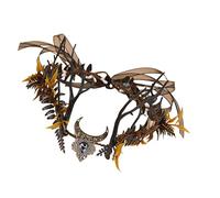 Coiffe sur le thème des elfes naturels avec des morceaux de vin réalistes et de l'herbe pour la photographie de fête, les soirées costumées en plein air., Black Tree Twig, taille unique