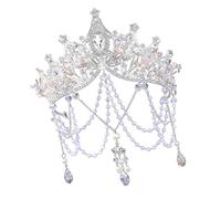 Coiffe tendance avec perles et glands couronnés pour femmes et filles, structure sécurisée, confortable pour les fêtes et les rassemblements, ornement de cheveux, bijoux formels, bandeau à franges