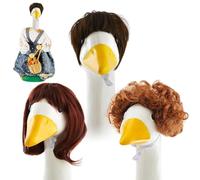 Coiffes de perruques d'oies de porche, Porche Organtes Tenues Wigs - Porche Statue Statue Bang Hair - Accessoires de décoration de jardin pour cour de patio, ensemble de costumes de décoration de stat
