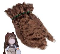 Coiffes de poupée 8 pouces Coiffe de poupée coiffure naturelle réaliste poupée perruque poupée diy cheveux mohair artisanat pour fabrication de poupées, figurine, artisanat, brun, poil de poupée