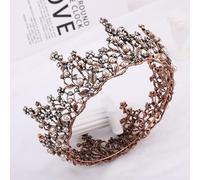 Coiffes for femmes, bijoux de cheveux diadèmes de couronne for femmes baroques rose noir cristal strass couronne ronde diadème bijoux de cheveux accessoires de cheveux de mariage couronnes de fête de