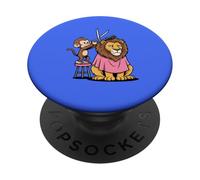 Coiffeur Barbier Singe drôle Lion Salon de Coiffure PopSockets PopGrip Adhésif