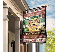 Coiffeur - Dans Ce Salon, Nous Aimons Les Cheveux Drapeau De Jardin Drôle Drapeaux De Vacances Durable Jardin Signe Décoration Pour Porche Balcon Maison S