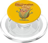 Coiffeur drôle rétro Mignon maïs Coiffeur barbier Humour PopSockets PopGrip pour MagSafe