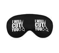 Coiffeur I Will Cut You Masque pour les yeux pour dormir Blackout Night Bandeau avec sangle réglable pour hommes femmes Voyage Yoga Sieste