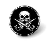 Coiffeur, je vais vous couper, broche ronde en forme de tête de mort, bouton, cravate, badge, chapeau, vêtements, accessoires pour hommes et femmes