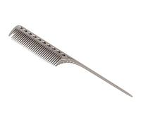 Coiffeur professionnel en aluminium en métal queue de rat peigne à cheveux peigne de coiffure pour salon hommes femmes léger durable facile à utiliser or argent rose rouge noir (Gris argenté)