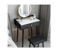 Coiffeuse 3 en 1 avec miroir rabattable et tabouret à roulettes, éclairage LED intégré, coiffeuse, coiffeuse nordique moderne, coiffeuse pour petite pièce, ensemble de maquillage avec tiroir