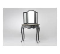 Coiffeuse 3 miroirs patiné anthracite Murano céleste Gris