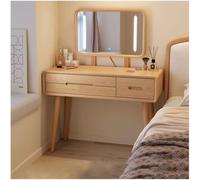 Coiffeuse à hauteur réglable avec éclairage LED et 3 tiroirs, table de maquillage avec dessus de 40 cm de large, coiffeuse élégante pour chambre à coucher, parfaite pour les amateurs de beauté