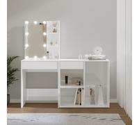 Coiffeuse à LED avec Armoire Chêne Marron Bois d'Ingénierie Chambre vidaXL