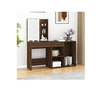 Coiffeuse à LED avec armoire Chêne marron Bois d'ingénierie3120187