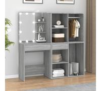vidaXL Coiffeuse à LED avec armoires 3120189 – Sonoma Bois d'ingénierie Gris