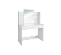 Coiffeuse - TECTAKE - Table de maquillage CAMILLE avec tiroir et 4 compartiments 100 x 40 x 139,5 cm - Blanc