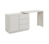 PASCAL MORABITO-Coiffeuse avec Angle pivotant - 3 tiroirs et 1 Porte - MDF - Beige - VELANTO de