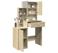vidaXL Coiffeuse avec armoire chêne Sonoma 80x35x132 cm – table de maquillage avec miroir