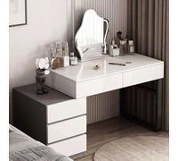 Coiffeuse avec bureau intégré et rangement 110 cm/130 cm Matériau épais Différents espaces mobiles 3 couleurs Design haut de gamme (C 80)