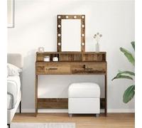 Coiffeuse avec des lumières LED, bois vintage 100x41x140 cm