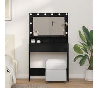 Coiffeuse Vidaxl Avec Des Lumières Led - Chêne Noir 79x41x135 Cm Noir