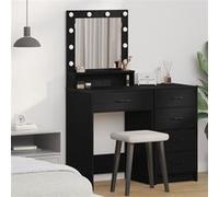 vidaXL Coiffeuse en chêne noir avec lumières LED 50x41x135 cm Noir G