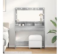 Coiffeuse avec des lumières LED, gris Sonoma, 100x41x135 cm