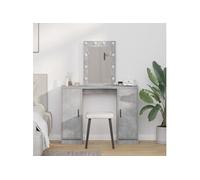 Coiffeuse Vidaxl Avec Éclairage Led Gris Béton 102x33x135 Cm Gris