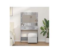 vidaXL Coiffeuse avec éclairage LED Gris Sonoma 78,5x41x135 cm