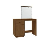 Coiffeuse avec led 95 x 50 x 133,5cm bois de pin massif marron miel 02_0006266