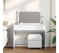 vidaXL Coiffeuse LED 100x40x120 cm Table de maquillage avec miroir pour chambre
