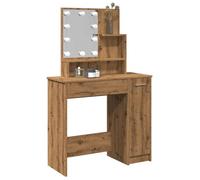 vidaXL Coiffeuse chêne artisanal avec LED 86,5x35x136 cm Marron G