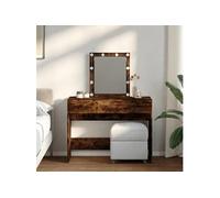 Vidaxl Coiffeuse Avec Led Chêne Fumé 100x40x130 Cm