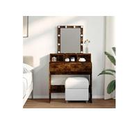 Coiffeuse avec LED chêne fumé 80x41x144,5 cm Chêne fumé G