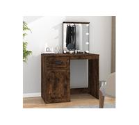 Coiffeuse avec LED chêne fumé 90x50x132,5 cm bois d'ingénierie816773