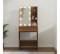 Coiffeuse avec LED Sonoma Gris 60x40x140 cm Table Cosmétique Rangement vidaXL