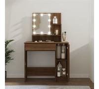Coiffeuse avec LED Chêne marron 86,5x35x136 cm Chêne marron G