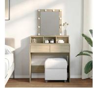 Vidaxl Coiffeuse Avec Led Chêne Sonoma 80x41x144,5 Cm Multicolore