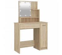 Vidaxl Coiffeuse Avec Led Chêne Sonoma 86,5x35x136 Cm Multicolore